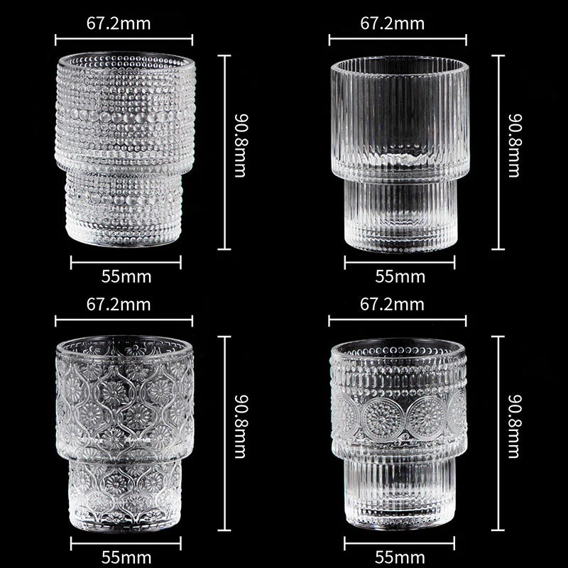 Wholesale Classic Transparent Coffee Glasses Whiskey Juice Water Glass Cup Mug Tumbler Glass Ware